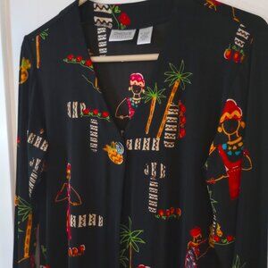 Chicos Travelers, Open Front One Button Cardigan, Size 1